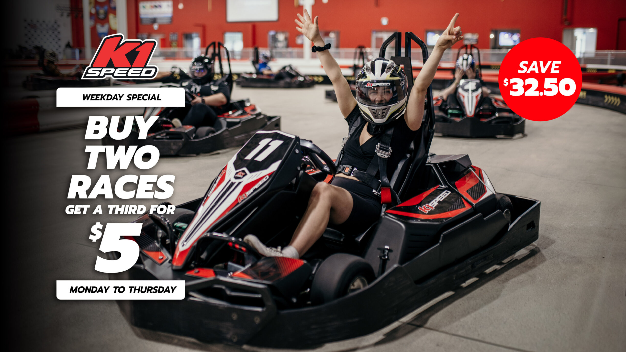 Week Day Promo: Buy 2 Races, Get a 3rd Race for Only $5
